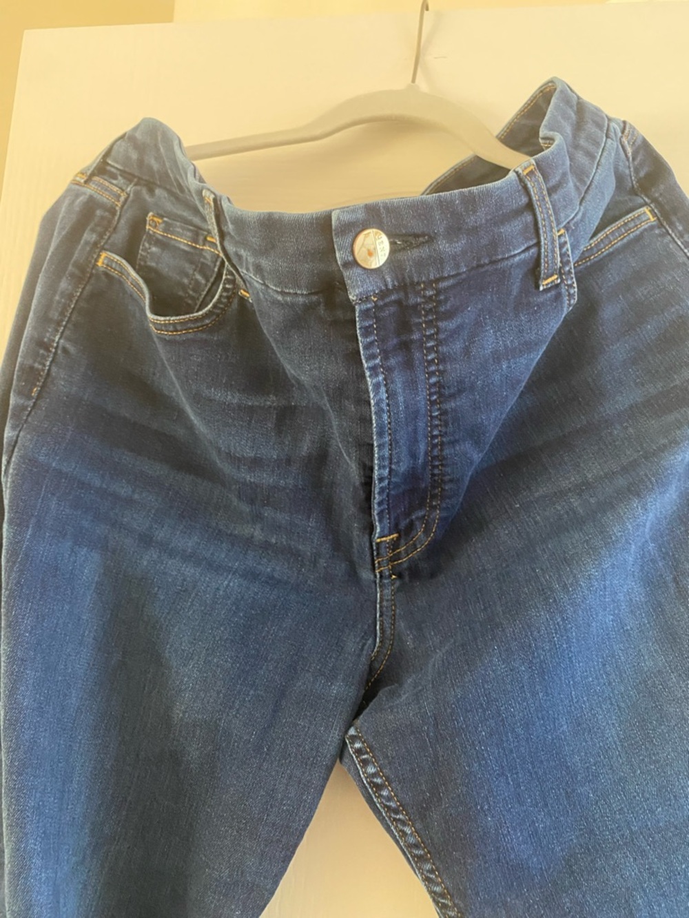 High-Rise Women's Dark Blue Denim Jeans - Classic Stretch Fit